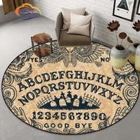 Pentaklio simbolio kilimas, masonų apvalus kilimas, ožkos galvos šėtono kilimas, „Ouija“ lenta su rankomis okultizmo kilimėlis „Watchcraft Goth“ kilimas 120cm