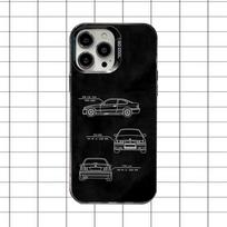 M3 E36 Galios Senovinis Automobilis Dtm Telefono Dėklas Skirtas iPhone 16,15,14,13,12,11,8,7,Pro,Max,Plus,Mini,XS,SE Kritimui Atsparus Juodas Matinis Kietas iPhone15