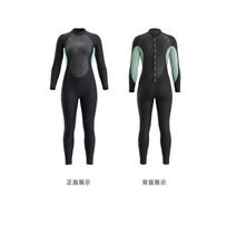 Womens 3mm Full Body Wetsuit Snorkeling Surfing Diving Swimming UV Protection Thermal Warmth Chloroprene Neoprene XL gray