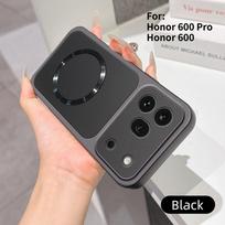 For Honor 600/600 Pro dėklas Naujas lychee raštas CD magnetinis žiedas itin plonas dangtelis For Honor 600 Pro smūgiams atsparus buferis Funda Honor 600 Pro juoda