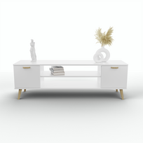 TV spintelė „FOCUS“, 135 cm, balta