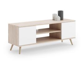 TV spintelė „FOCUS“, 155 cm, ąžuolo „Sonoma“ dekoras / Balta