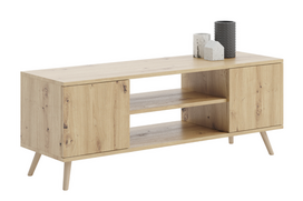 TV spintelė „FOCUS“, 135 cm, medinės kojelės, ąžuolo „Artisan“ dekoras