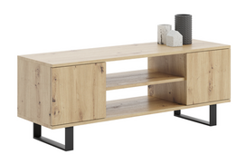 TV spintelė „FOCUS“, 155 cm, metalinės kojelės, ąžuolo „Artisan“ dekoras