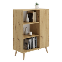Komoda-spintelė „FONDI“, medinės kojelės, ąžuolo „Artisan“ dekoras