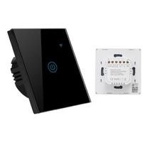 WiFi išmanusis jutiklinis jungiklis 1 grupės šviesos valdymui sieninis skydelis namams 110-240V black