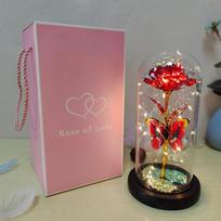 Dirbtinės rožių gėlės Stiklinė rožė LED lemputė Galaxy Rose Dovana Valentino dienai gray