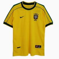 2002 m. Pasaulio čempionato Brazilijos Retro futbolo marškinėliai: Carlos #6, Ronaldo #9, #11 ir Ball Apranga. Large yellow
