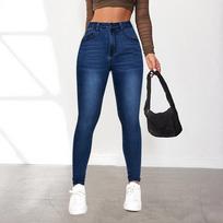 Fall Spice Girl Skinny Jeans Moteriškos gatvės aukšto juosmens tamprios siauros kelnės M mėlyna