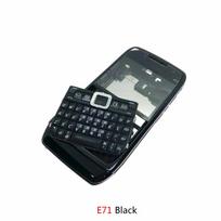 Dėl Nokia E5 E63 mobiliojo telefono dėklas E71 E72 dėklas Klaviatūra baterija Galinė priekinė plokštelė Rėmo dangtelis E71 Black