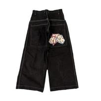 Y2K Baggy Jeans Vyriški vintažiniai siuvinėti aukštos kokybės džinsai Hip Hop Goth gatvės apranga Harajuku vyriški moteriški laisvalaikio plačios kojos džinsai Nauji XL black