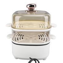 2 Tier Electric Steam Pot 1200W 10.5L Stackable Multipurpose Cooker Electric Hot Pot with Steaming Plate for Soup Noodles Oatmeal US Plug 110V gray