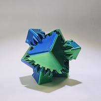 3D Printed Fidget Toys Spin Cube Stress Relief Desk Toy Anxiety Relax Activity For Adults Desktop Decoration Decompression Toy blue