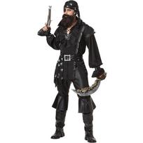 Halloween Pirate Costume Cosplay Robin Hood Captain Cyclops Suit Stage Performance Costume M black