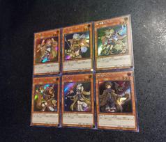 6pcs diy Yu-Gi-Oh! Hiita the Fire Charmer Wynn the Wind Charmer Self Control Collect Signature Trading Flash Card Animation Animation Design beige