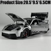 1:24 Porsche 911 Gt3 Rs 992 Kartos Gt Sportinis Automobilis Aliuminio Metalo Liejimo Modelis Automobilis Aukšto Realistiškumo Transporto Priemonė Namų Madingi Papuošalai gray