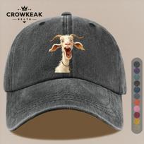 1pc Fun And Playful Goat Pattern Design Printed Casual Baseball Cap, Lightweight, Comfortable, And Breathable. Adjustable Size, One Size black