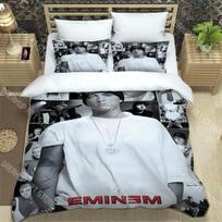 3D Printed Rapper Eminem Bedding Set for Boys Girls Duvet Cover And Pillowcase Twin Queen King Full Single Double Sizes EU Single 135*200cm/53x79in 3pcs