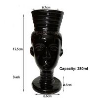 Tiki-mugs Cocktail Cup Beer Wine Mug Ceramic Tiki Mugs Art Crafts Creative Hawaii Mugs 280ml juoda