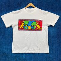 Keith Haring Popart White T-Shirt Size Large XXXXL blue