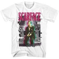 American Classics Scarface Tony Montana Glitch Neon Adult T-Shirt Movie Graphic Tee XXXXXL balta