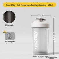 Giantxi Protein Shaker: Convenient Outdoor Smoothie & Fitness Water Bottle +304 Mixing Ball white