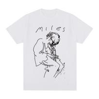 Miles Davis Vintage T-shirt Retro Music Jazz Concert Singer Art T shirt New Tee Tshirt Womens Tops 3XL white