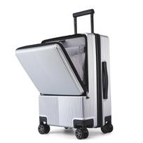 OEING Front-Opening Business Carry-On Luggage gray
