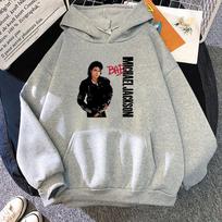 Michael Jackson Grafiniai gobtuvai Ilgomis rankovėmis Madingi džemperiai Berniukui mergaitei Grafinis spausdinimas Moletom Megztiniai su gobtuvu vyrams y2k gobtuvas grafinis gobtuvas L pilka spalva