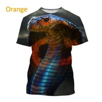 Kobra T-shirt X Vasariniai vyriški marškinėliai Gyvatė Gyvūno raštas Tinka ir vyrams, ir moterims Kūrybingi Harajuku Laisvalaikio trumpomis rankovėmis Street topas XXL black