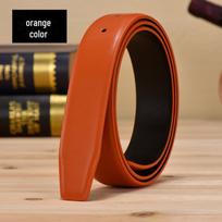 Smooth Buckle 176 Grain Leather Belt - Caviar and Pearl Finish, 3.3cm 105 cm oranžinė
