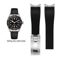 Minkšta guminė apyrankė Tudor 39mm 1958 BB58 Black Bay Panda Pro Black Shield laikrodžiui Plieninė jungtis Apyrankė 20mm 21mm 22mm 20mm gray