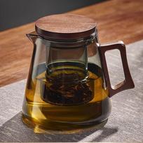 Glass Teapot, Thickened Glass Tea Pot, High Temperature Resistant, Separated Set, Teacup, Single Teapot Teaware gray
