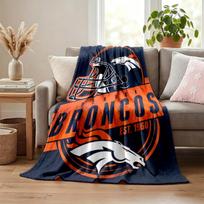 Denver Broncos blanket Flannel Blanket Soft Cozy Plush Throw for Sofa Bed Lightweight Home Decoration Gifts for Christmas various holidays 100cmx150cm black