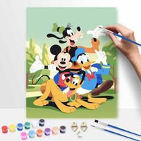 Disney Mickey Mouse Donald Duck Goofy Pluto oil painting handmade painting kit diy home room decoration gift 40x50cm black