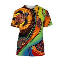 Australijos aborigenų kengūros driežo grafinio meno marškinėliai Vyrams Moterims 3D spausdinti Streetwear Naujiena Laisvalaikio Vasaros Asmenybės Viršutinė dalis M black