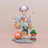 F:NEX Miss Kobayashi's Dragon Maid Kanna Finest Kimono PVC Action Figure Anime Figure Model Toys Collection Doll Gift gray