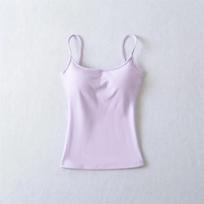 Moteriškas plonų petnešėlių trumpas topas (camisole) lieknas, vienspalvis, pagrindinis, laisvalaikio, trumpas camisole S šviesiai violetinė spalva