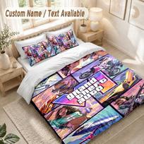 GTA Bedding Set, 1 Duvet Cover & 2 Pillowcases Soft Comfortable Bedroom Home Textile Decor 135cmx200cm