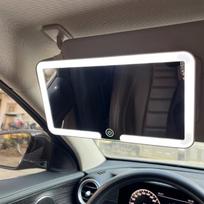 Universalus automobilio veidrodėlis su 3 spalvų temperatūros LED apšvietimu, lietimui jautrus valdymas, įkraunamas per USB C black