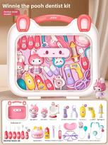Childrens Doctor Play Set for Dentist Nurse Stethoscope Syringe Medical Kit Pretend Play Toys Kids Fulfill Dream of Acting Gifts pink