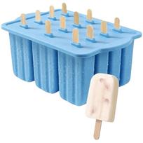 Silicone Silicone Ice Cream Molds Easy-Release 12 Grids Ice Cream Maker Molds with Sticks with Lid Popsicle Molds Kitchen Use žalia