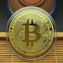 Paauksuota Bitcoin monetų kolekcionuojama meno kolekcija Dovana fizinė atminimo kasacijaus metalo antikvarinė imitacija su gimtadieniu beige
