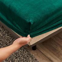 Milk Velvet Super Minkštas paklodės flanelinis elastinės juostos čiužinio užvalkalas patalynės užvalkalas Čiužinio užvalkalas 90x200 cm Only Sheet žalia