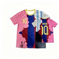 Messi 10 numerio atminimo futbolo marškinėliai Vyriški T marškinėliai Moteriški marškinėliai Berniukų viršutinė dalis Vaikų Tėvų ir vaikų Greitai džiūstantys trumpomis rankovėmis vaikų T marškinėliai 5xl pink