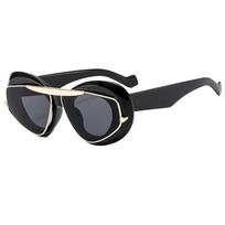 Sexy Cat Eye Punk Sunglasses Women  Luxury Brand New  Sports Double Frame Sun Glasses For Men Shield Eyewear Shades Uv400 black