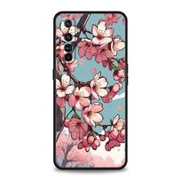 Phone Case For Realme 12 11 10 9 8 5G 7 6 GT5 GT3 GT2 Pro Plus C21 C11 C25 C35 Realme GT Neo 2 3 3T 5 Cover Cherry Blossom Tree Realme 11 Pro gray