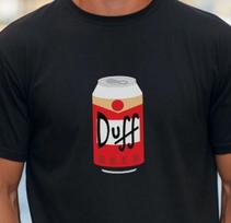 Duff Beer T-Shirt From The Simpsons on Premium Comfort Colors Tee L white