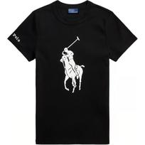 Polo Ralph Lauren Didelio Ponio Logotipo Spaudinys Apvalus Kaklas Trumpomis Rankovėmis Įprasti Marškinėliai Moteriški Viršutiniai Drabužiai 211A96259-003 XS black