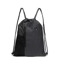 Drawstring Backpack Sports Gym Bag for Women Men Large Cinch Sackpack with 2 Zipper Pockets  Black Navy juoda
